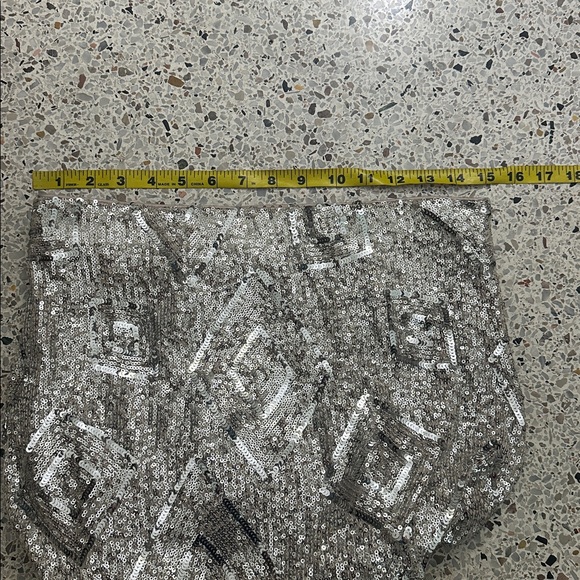 Skies are Blue champagne midi side zip skirt sequin medium m - Picture 7 of 7